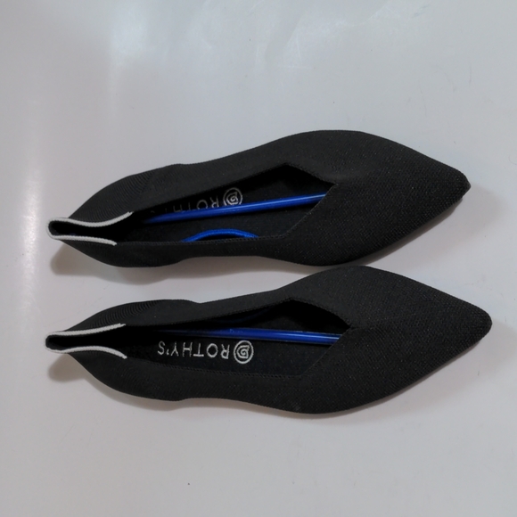 ROTHY'S THE POINT BLACK SOLID WOMEN'S FLAT SHOES - Picture 13 of 16